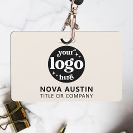 プロフェッショナルシンプル会社ロゴ従業員スタッフID バッジ