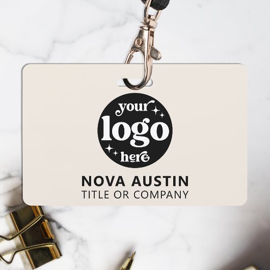 プロフェッショナルシンプル会社ロゴ従業員スタッフID バッジ