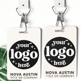 プロフェッショナルシンプル会社ロゴ従業員スタッフID バッジ