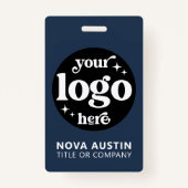 プロフェッショナルシンプル会社ロゴ従業員スタッフID バッジ (裏面)