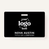 プロフェッショナルシンプル会社ロゴ従業員スタッフID バッジ (正面)