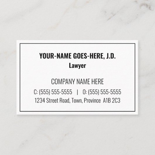 プロフェッショナルシンプル名刺付き 名刺 (正面)