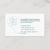 プロフェッショナルシンプル心理エレガントターコイズ 名刺 (裏面)