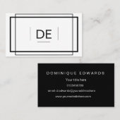 プロフェッショナルシンプル白と黒 名刺 (正面/裏面)