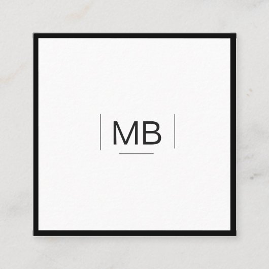 プロフェッショナルシンプル白黒ソーシャルメディア スクエア名刺 (正面)