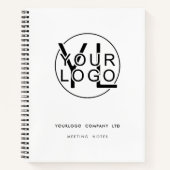プロフェッショナルシンプル白黒ビジネスロゴ ノートブック (正面)