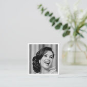 プロフェッショナルシンプル白黒フォトQRコード スクエア名刺 (スタンド正面)