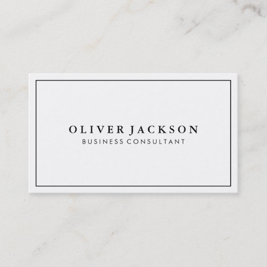 プロフェッショナルシンプル白黒ミニマリスト 名刺 (正面)