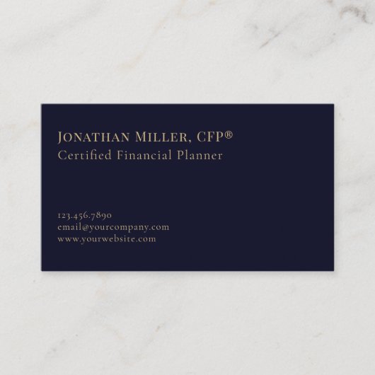 プロフェッショナルシンプル財務顧問コンサルタント 名刺 (正面)