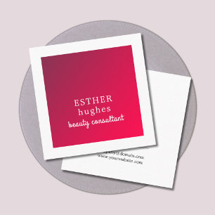 プロフェッショナルシンプル赤エレガント白コンサルタント スクエア名刺