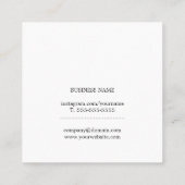 プロフェッショナルシンプル赤エレガント白コンサルタント スクエア名刺 (裏面)