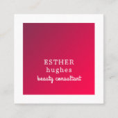 プロフェッショナルシンプル赤エレガント白コンサルタント スクエア名刺 (正面)