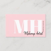 プロフェッショナルシンプル赤面ピンクモノグラム 名刺 (正面)