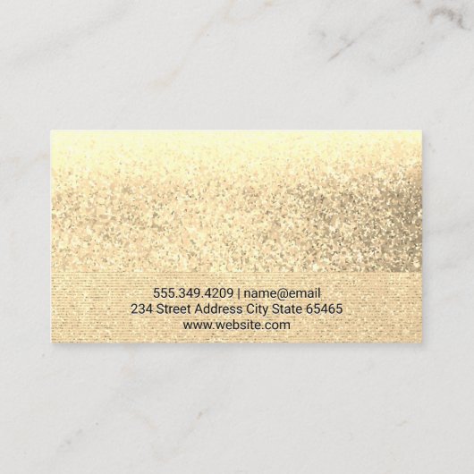 プロフェッショナルシンプル金ゴールドグリッターアイラッシュテック 名刺 (裏面)
