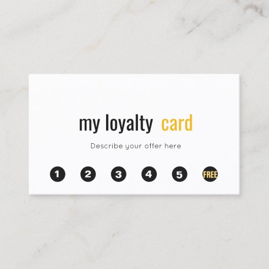 プロフェッショナルシンプル6パンチカスタマーロイヤリティカード ロイヤリティカード (正面)