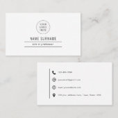 プロフェッショナルシンプル（白黒） 名刺 (正面/裏面)