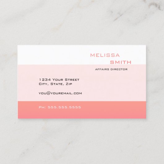 プロフェッショナルシンプルQRコードサンゴ幾何学 名刺 (裏面)