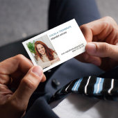 プロフェッショナルシンプルQRコード写真グリーン 名刺