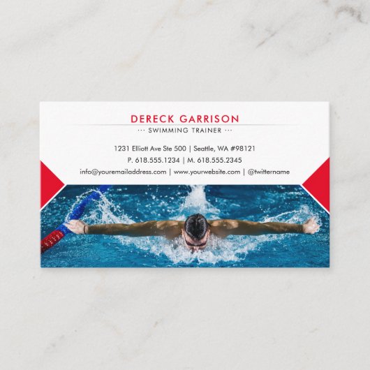 プロフェッショナルスイミングトレーナー |コーチ 名刺 (正面)