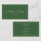 プロフェッショナルスエレガントクリプトお使いのカスタム文字緑 名刺 (正面/裏面)