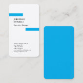 プロフェッショナルスカイブルーホワイトモダンプレミアムシルク 名刺 (正面/裏面)