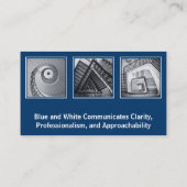 プロフェッショナルスキャナブルコラージブルーホワイトパーソナル 名刺 (裏面)