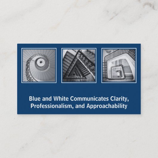 プロフェッショナルスキャナブルコラージブルーホワイトパーソナル 名刺 (裏面)