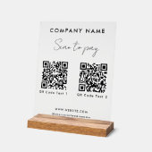 プロフェッショナルスキャンして支払う2 QRコードWebサイト アクリルサイン (傾斜)