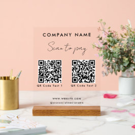 プロフェッショナルスキャンして支払う2 QRコードWebサイト アクリルサイン