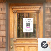 プロフェッショナルスキャンしてZelle QRコードホワイトを支払う ウィンドウサイン (ホームデコレーション)