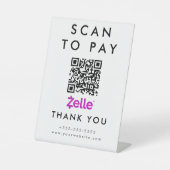 プロフェッショナルスキャンしてZelle QRコードホワイトを支払う 台座サイン (正面)