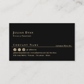 プロフェッショナルスキャン可能なブラックおよび金ゴールドQRコード 名刺 (裏面)