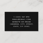 プロフェッショナルスキューバダイビングレッスブラック&ホワイト 名刺 (裏面)