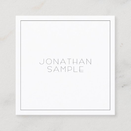 プロフェッショナルスクウェアモダンエステティックラグジュアリープレーン スクエア名刺 (正面)