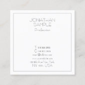 プロフェッショナルスクウェアモダンエステティックラグジュアリープレーン スクエア名刺 (裏面)