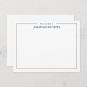 プロフェッショナルスクエアブルーのデスク縁どから ノートカード (正面/裏面)