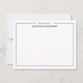 プロフェッショナルスクエアブルーのデスク縁どから ノートカード