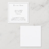 プロフェッショナルスクモダンエアラグジュアリエレガントープレーン スクエア名刺 (正面/裏面)