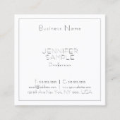 プロフェッショナルスクモダンエアラグジュアリエレガントープレーン スクエア名刺 (正面)