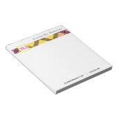 プロフェッショナルスクリプト名モダンMonogram Plaid ノートパッド (アングル)