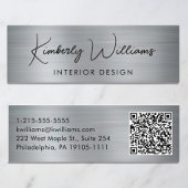 プロフェッショナルスクリプトQRコードシルバー スキニー名刺