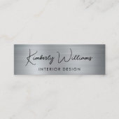 プロフェッショナルスクリプトQRコードシルバー スキニー名刺 (正面)