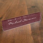 プロフェッショナルスクリプモダント赤ビジネス名札 デスクネームプレート (側面)