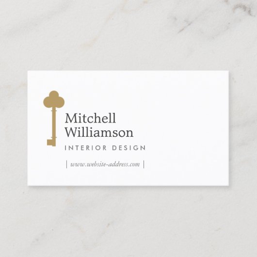 プロフェッショナルスケルトン鍵ロゴ不動産仲介業者 名刺 (正面)