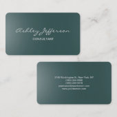 プロフェッショナルススタイリッシュクリプトトレンディー石板グレーブルー 名刺 (正面/裏面)