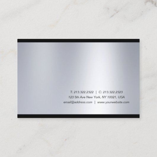 プロフェッショナルススタイリッシュクリプトGlamシルバーモダン 名刺 (裏面)