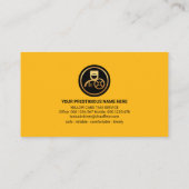 プロフェッショナルスタイリッシュイエロータクシーチョーファー 名刺 (裏面)