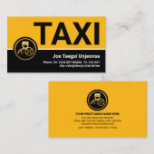 プロフェッショナルスタイリッシュイエロータクシー車 名刺 (正面/裏面)