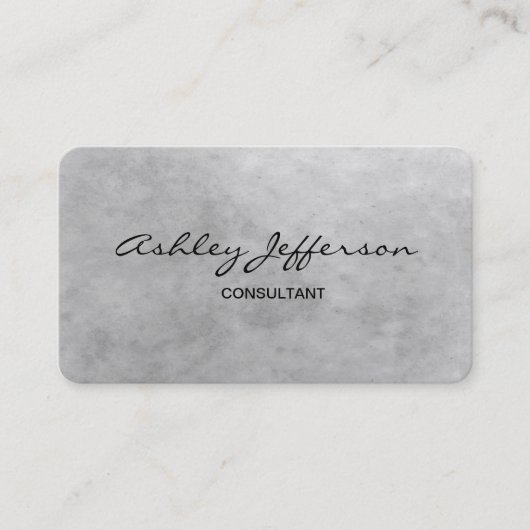 プロフェッショナルスタイリッシュスクリプトトレンディーグレー 名刺 (正面)