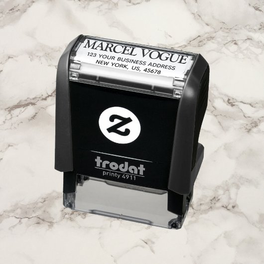 プロフェッショナルスタイリッシュタイポグラフィ差出人住所 セルフインキングスタンプ